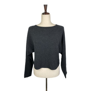 Le ORE LODI Dark Gray Ribbed Knit Sweater Size Large